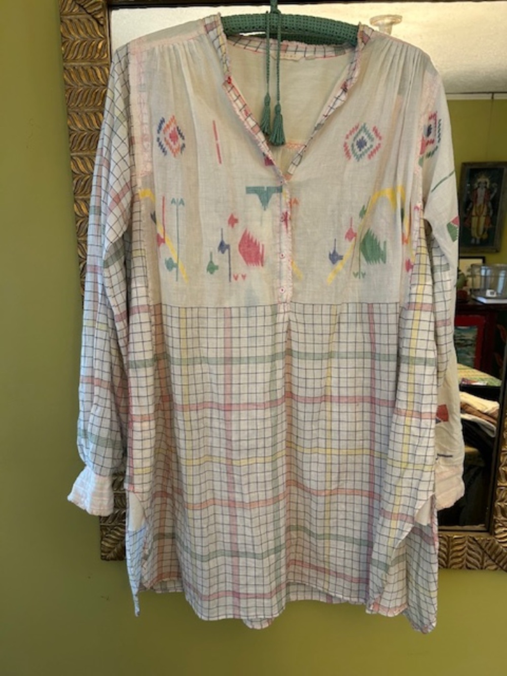 Injiri cotton multi-colored blouse - sz 38